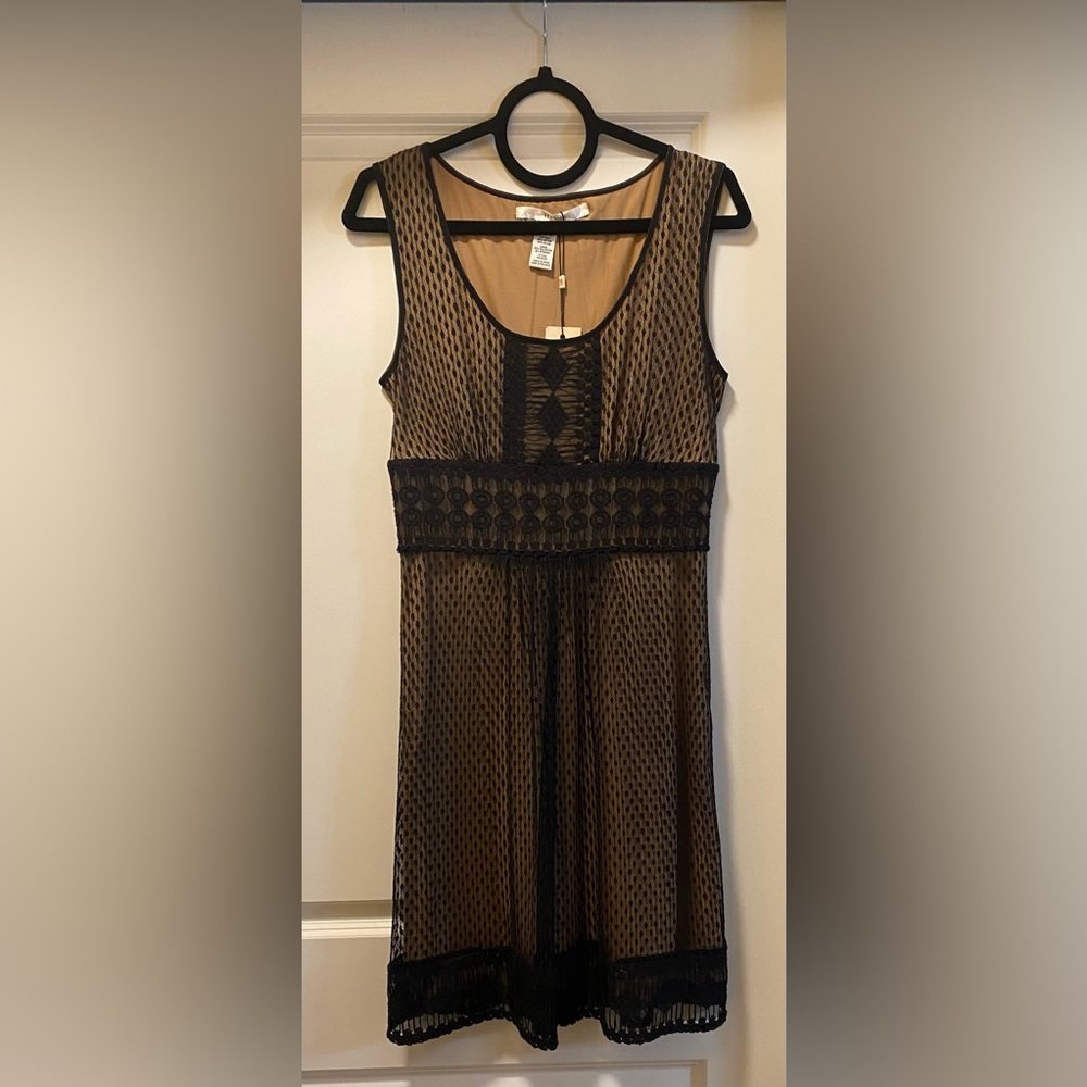 NWT MAX STUDIO SILVIA DRESS IN BLACK/NUDE SIZE LARGE